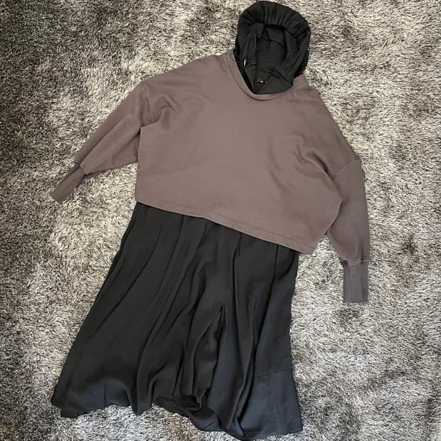 시스템 여성 후드 레이어드 원피스 (82-94-160)