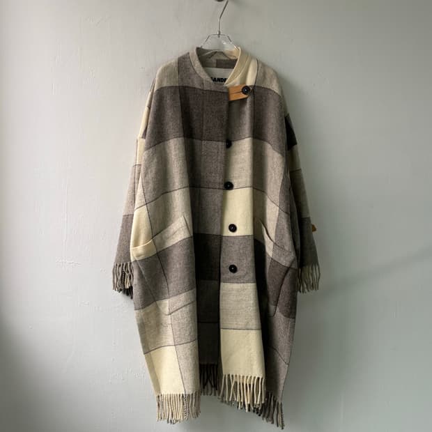 질샌더 19AW 런웨이피스 레더 트림 코트