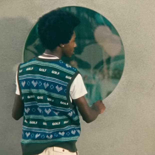 골프왕 하트 스웨터 베스트 그린