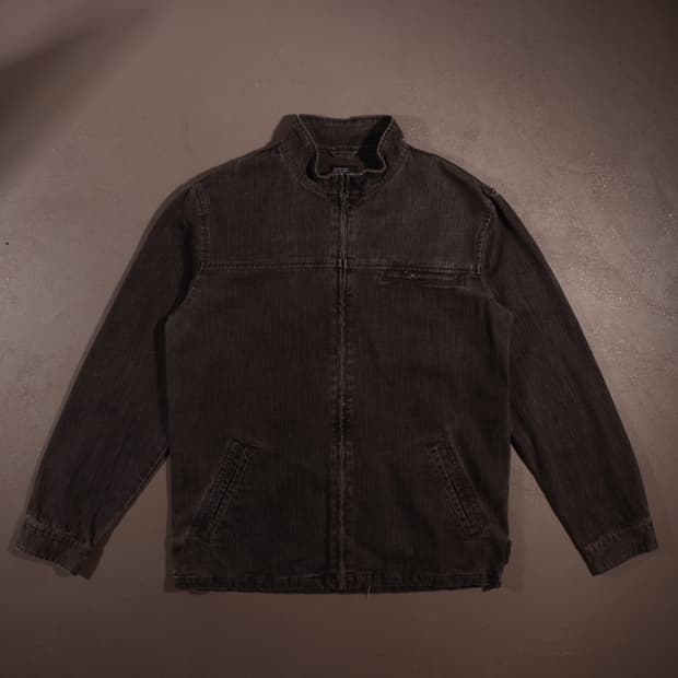 빈티지 흑청 집업 데님자켓