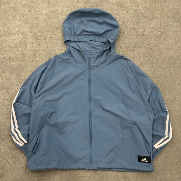 L 아디다스 삼선 후드 우븐 바람막이
