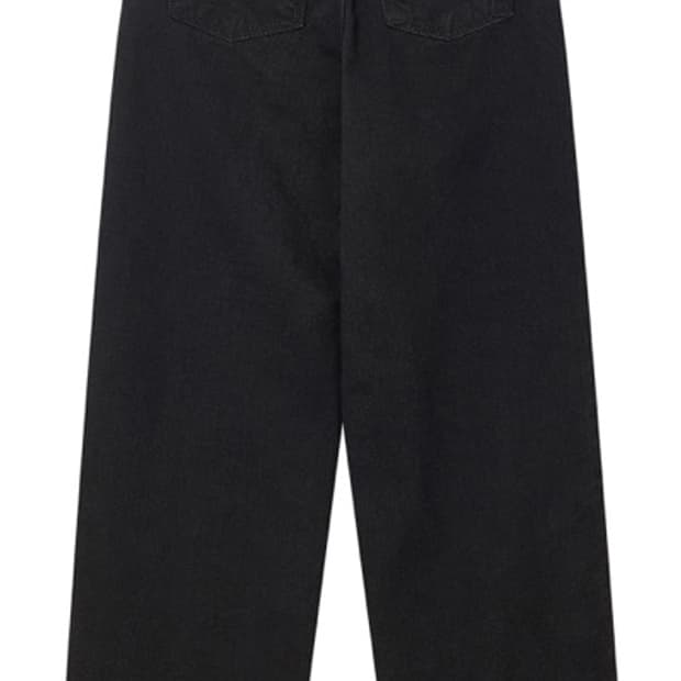 밀리언코르9445- 클래식 블랙 와이드 데님팬츠