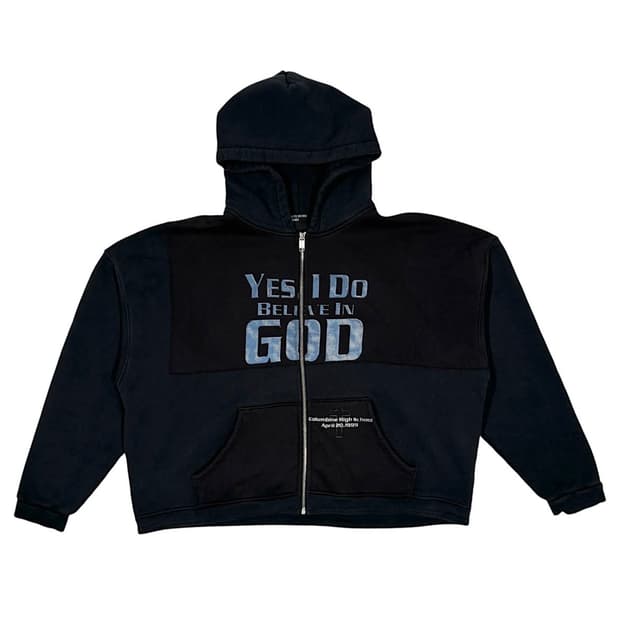 YES I DO BELIEVE IN GOD ZIP UP L