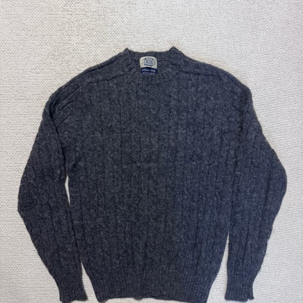 J.PRESS 스코틀랜드 쉐기독 울 니트 그레이 L