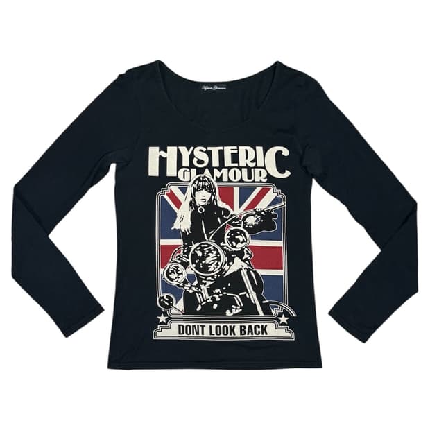 히스테릭 글래머 아카이브 바이커걸 롱슬리브 티셔츠
