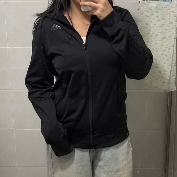 아디다스 올블랙 삼선 져지 M 95