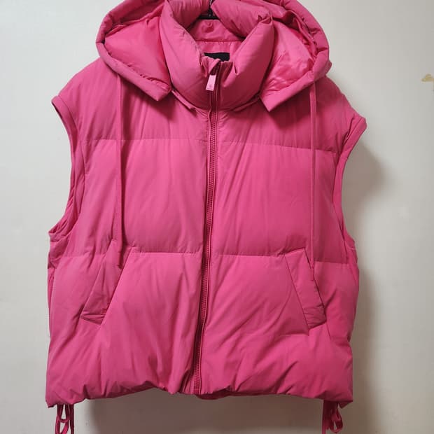 젝시믹스 핫핑크 루즈핏 조끼2in1 패딩점퍼