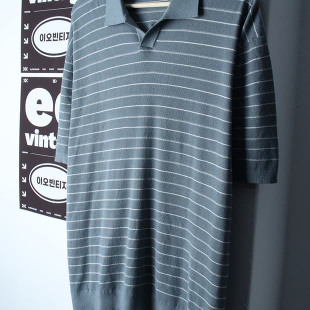 (XL-2XL) 마인드브릿지 반팔 카라 티셔츠 빅사이즈 니트-H32946
