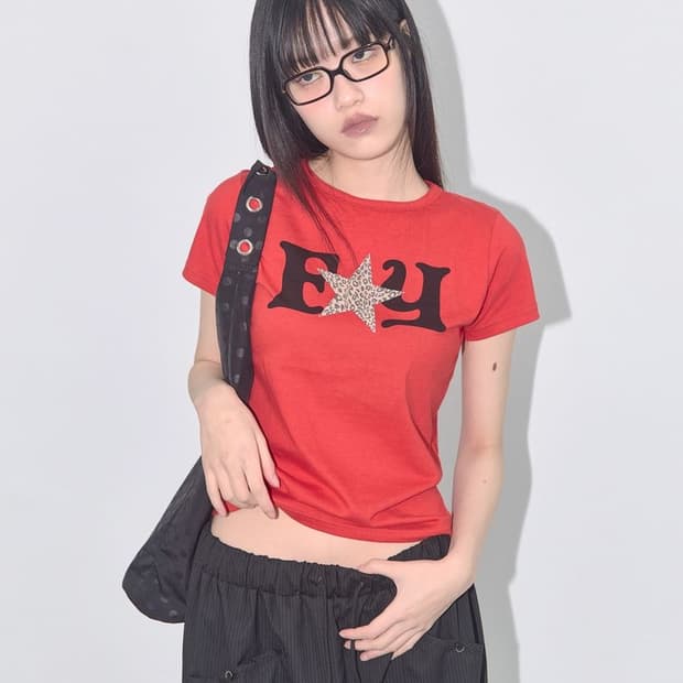 팬시클럽 FY 레오파드 티셔츠 레드
