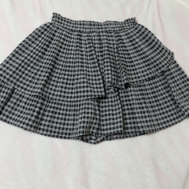 메조피아노 블랙 체크 캉캉 큐롯 스커트 치마 히메 오네 갸루 러블리 로걀