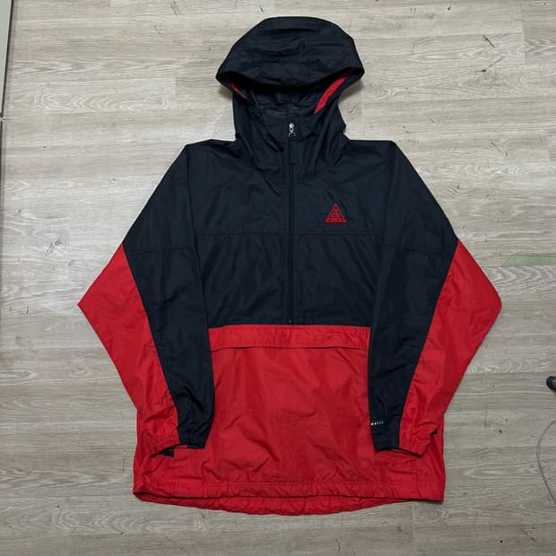 나이키 ACG 남성 투톤 배색 아노락 후드자켓 [블랙/레드] XL/105