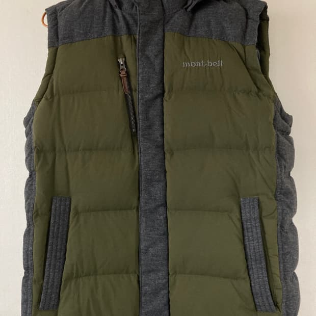 몽벨 구스 패딩 후드 조끼 100