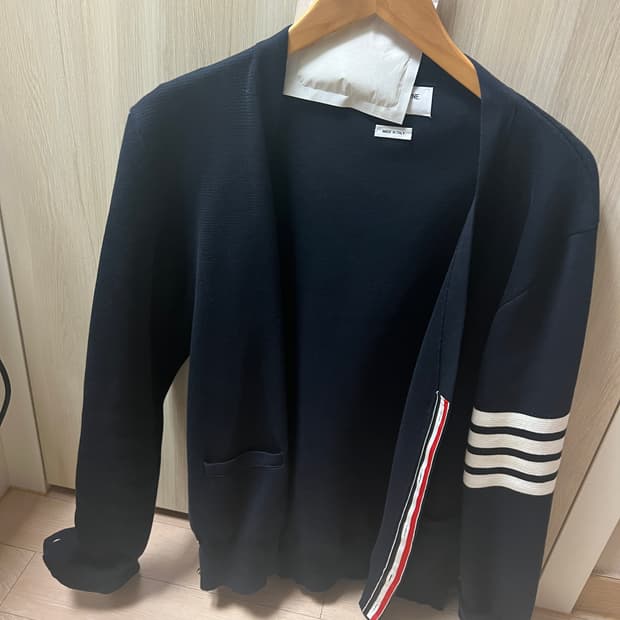 톰브라운 밀라노 스티치 가디건 네이비