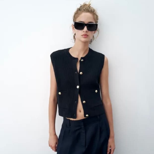 자라 네이비 니트 베스트 
