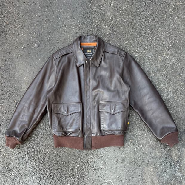 알파 인더스트리 a-2 레더 플라이트 자켓