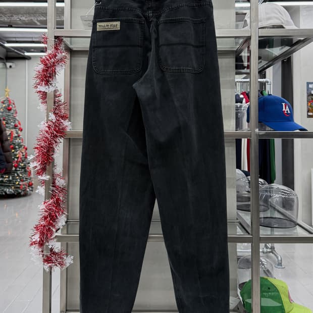 펠레펠레 00s 백로고 배기 데님 팬츠 블랙