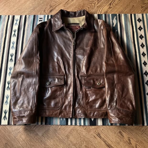 [XL]90's 이태리제 홀스하이드 플라이트 자켓