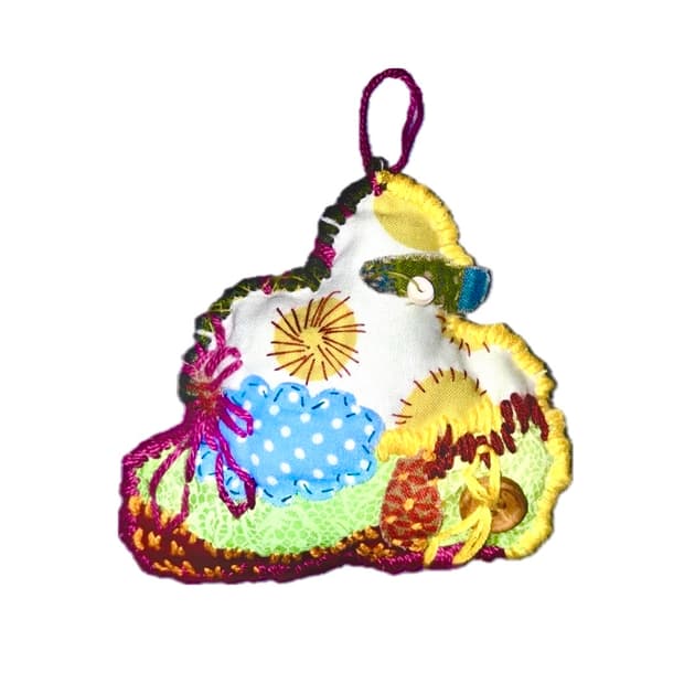 Fabric keyring 05 패브릭 키링 <해가 뜨고 꽃이 피어나고>