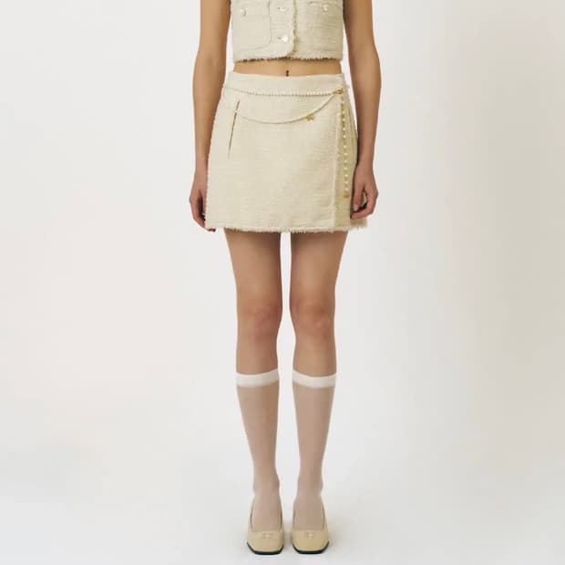 그로브 트위드 랩 스커트 (새상품)