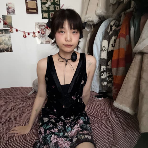 플라워 빈티지 비즈 벨벳 원피스