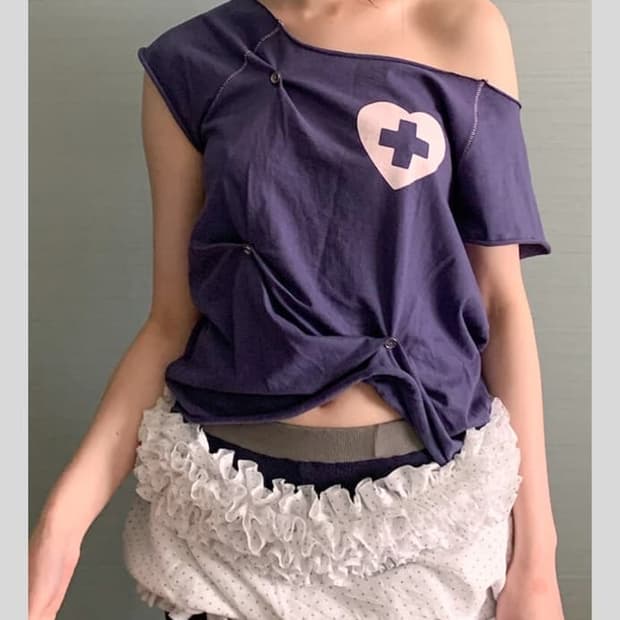 샵페어리 버튼업 티셔츠 퍼플