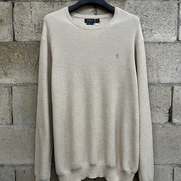 폴로 랄프 로렌 베이지 와플 니트