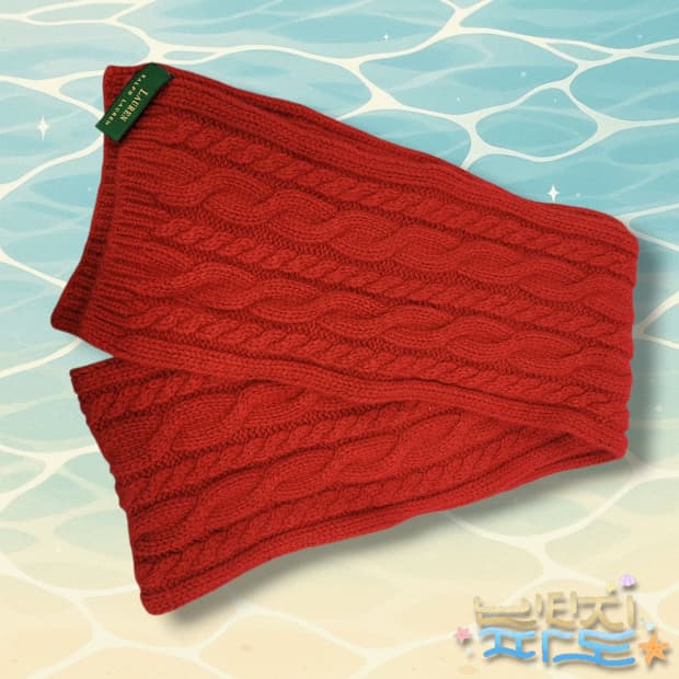 로렌 랄프로렌 레드 울 앙고라 머플러