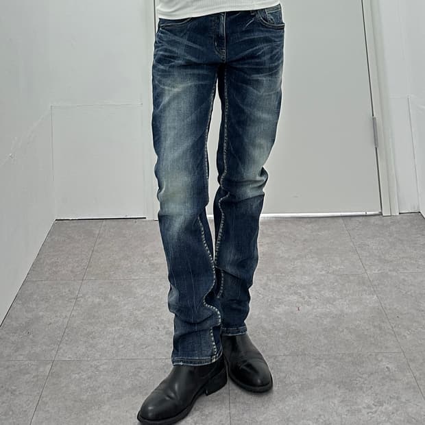 Vintage washing denim pants 