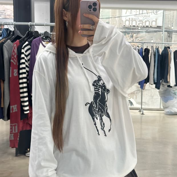 폴로랄프로렌 빅포니 후드 롱슬리브 티셔츠