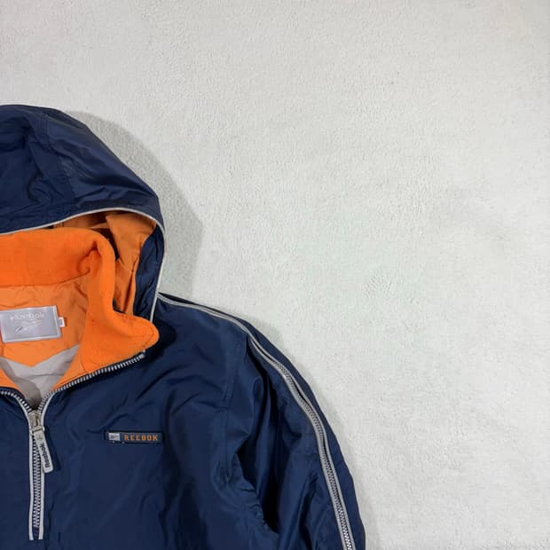 리복 올드스쿨 지퍼 디테일 페이드 아노락 점퍼