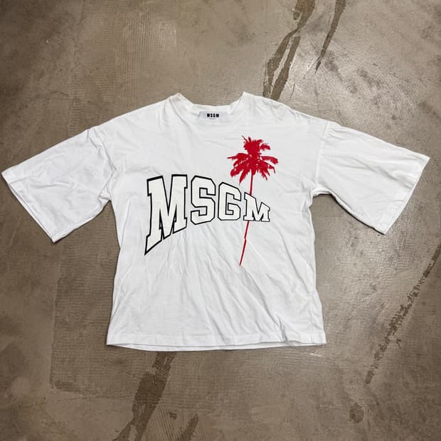 MSGM 팜트리 로고 티셔츠