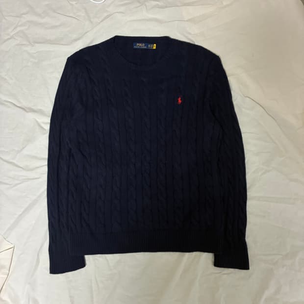 (QR정품) 폴로 네이비 꽈배기 니트 XL