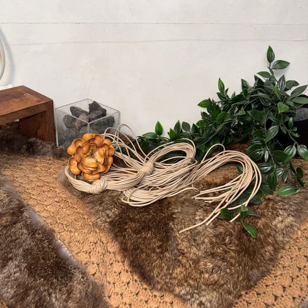 Bohemian flower corsage knotted strap 벨트