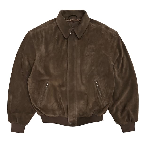 [0]GLESS 글레스 스웨이드 봄버 딥브라운