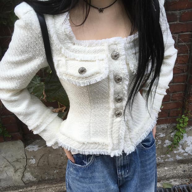 모디무드 라인 트위드 자켓