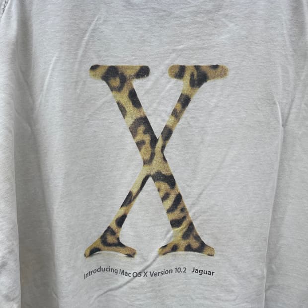 2002 애플 Mac OS X 10.2 Jaguar 빈티지 티셔츠