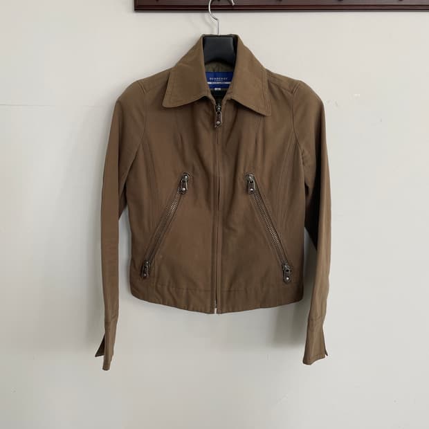 버버리 유틸리티 코튼 블루종 슬림 핏 바이커 셸 헤리티지 라이더  Y2K