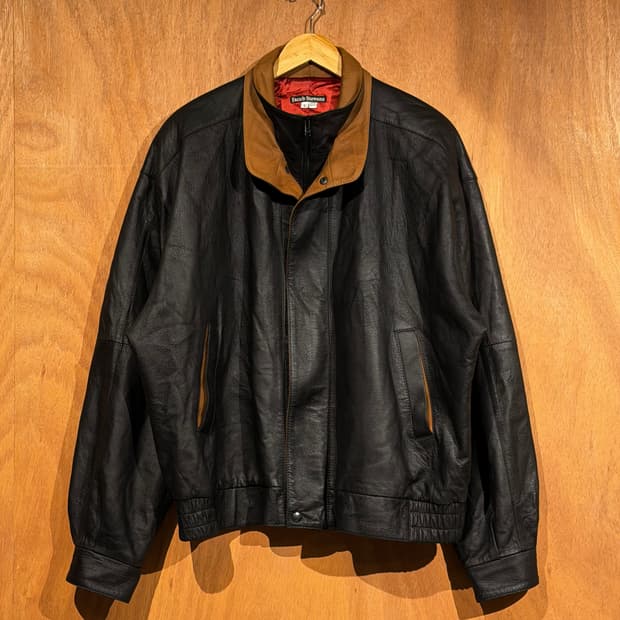 USA 제이콥 스티븐스 그레인 나파가죽 봄버 자켓 L 105~