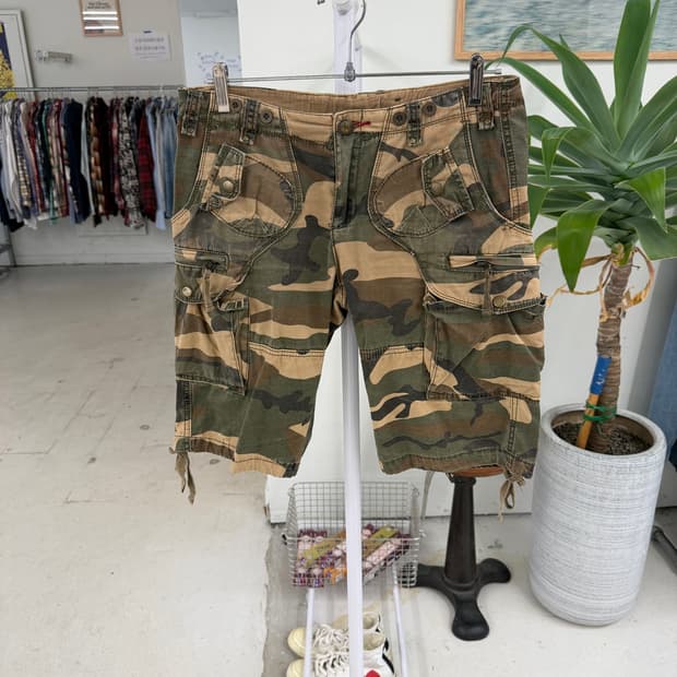 아베크롬비 카모플라주 로우라이즈 카고팬츠
