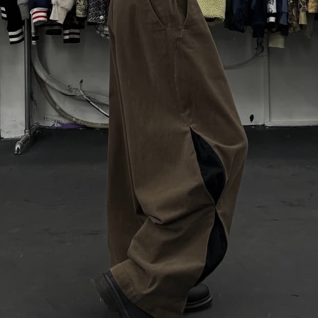 Lores 절개 코튼 팬츠