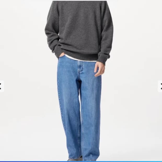 유니클로 와이드 스트레이트진 블루 30