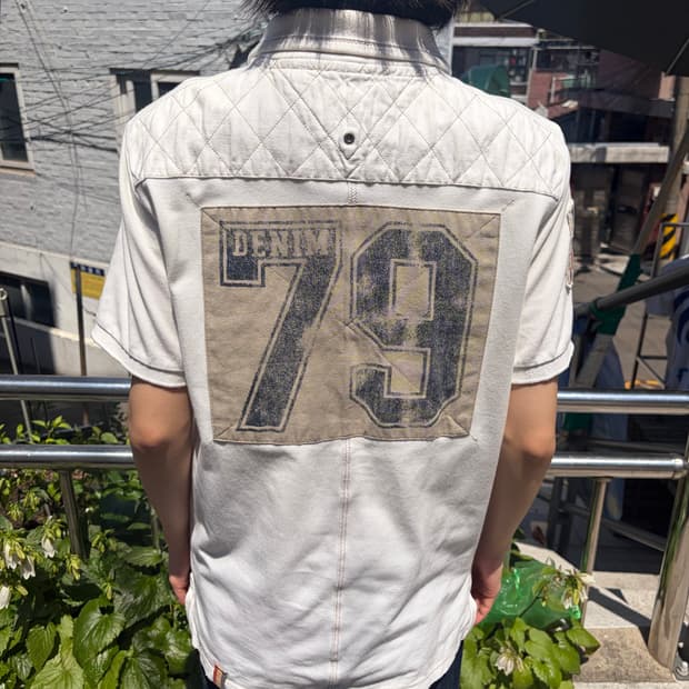 Tommy Hilfiger 79 백패치 퀼팅 카라 반팔 티셔츠 L