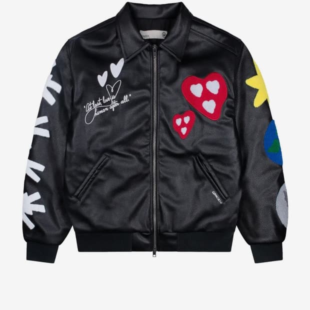 글랙 럽오더 비건 레더 바시티 자켓 