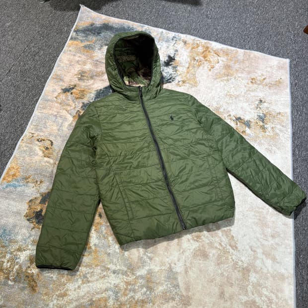폴로 카모 리버서블 후드 경량패딩 새상품