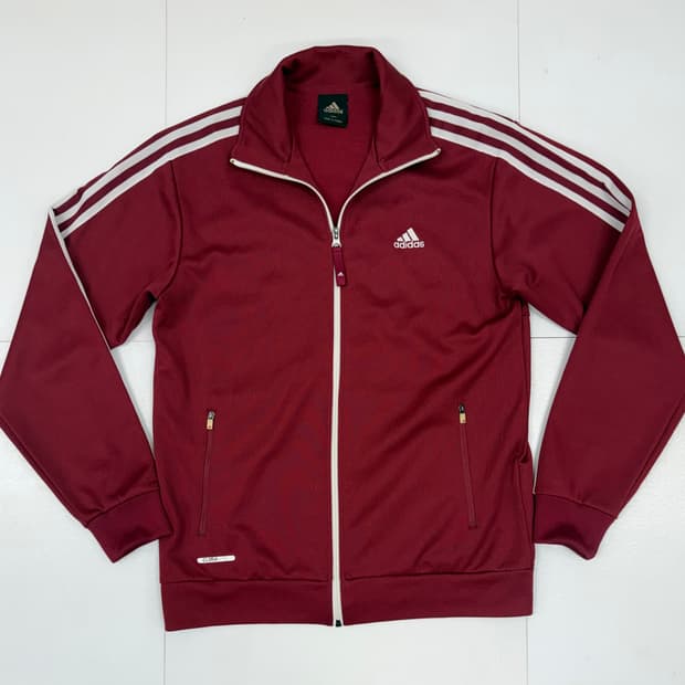 (100)아디다스 져지 삼선 니트 버건디 트랙탑