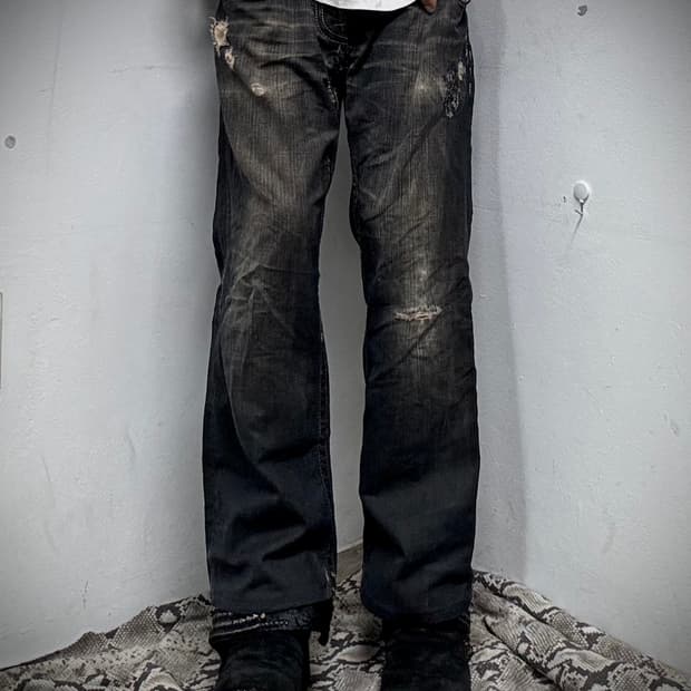 “Vintage” Grunge Washed Black Pants