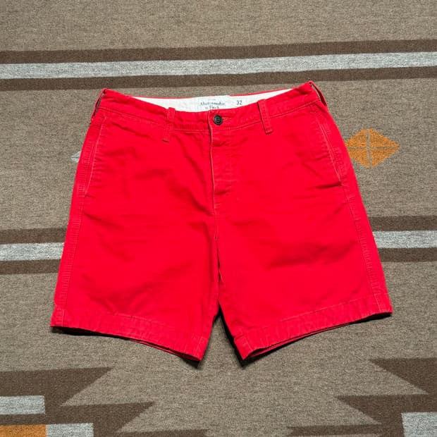 아베크롬비 헤비 코튼 치노 쇼츠 반바지 32 레드
