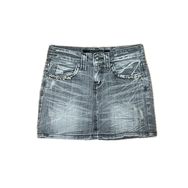 그레이 데님 미니 스커트