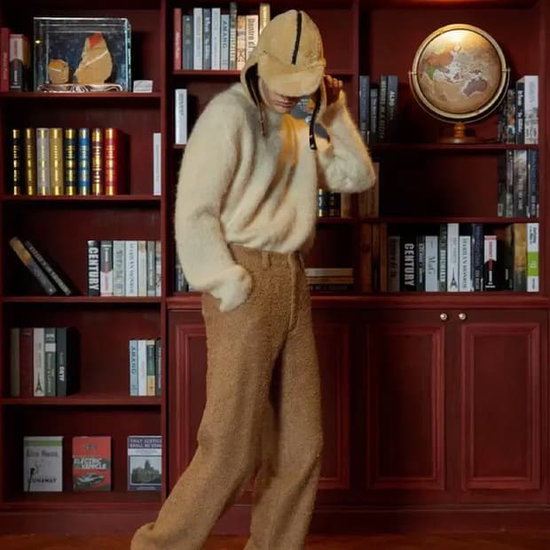 [M] STU 부클 울 슬랙스 카멜