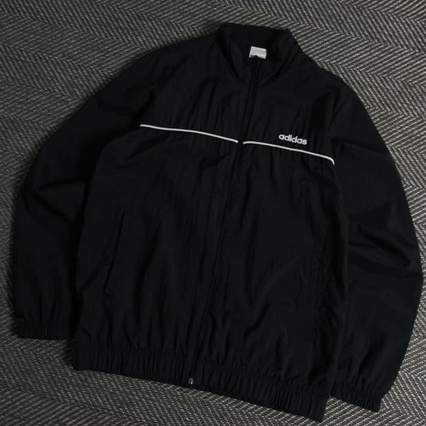 아디다스 아치로고 나일론 바람막이 블랙y 3530